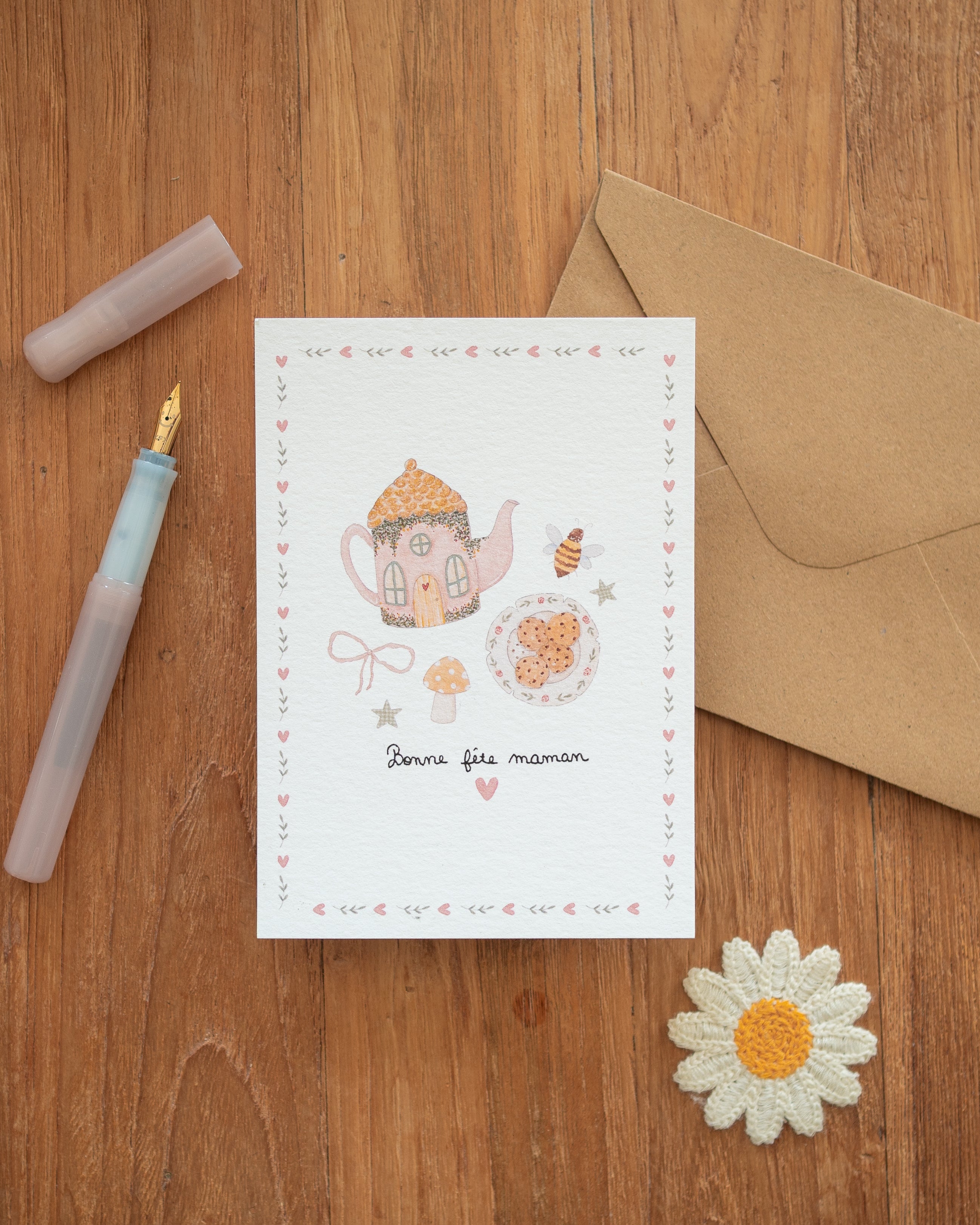 Carte Bonne Fête Maman - Goûter au cottage