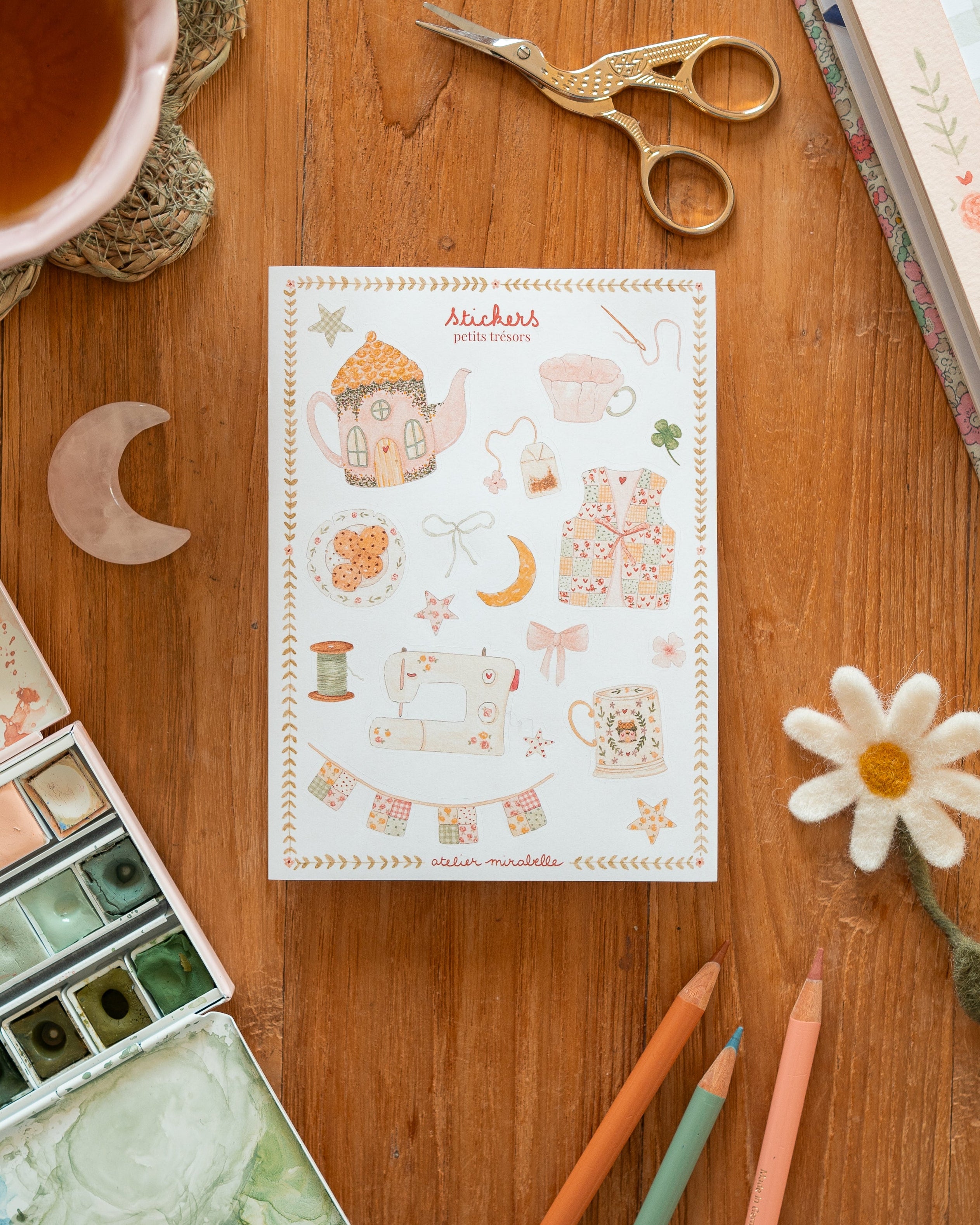 Planche de stickers - Après-midi au cottage
