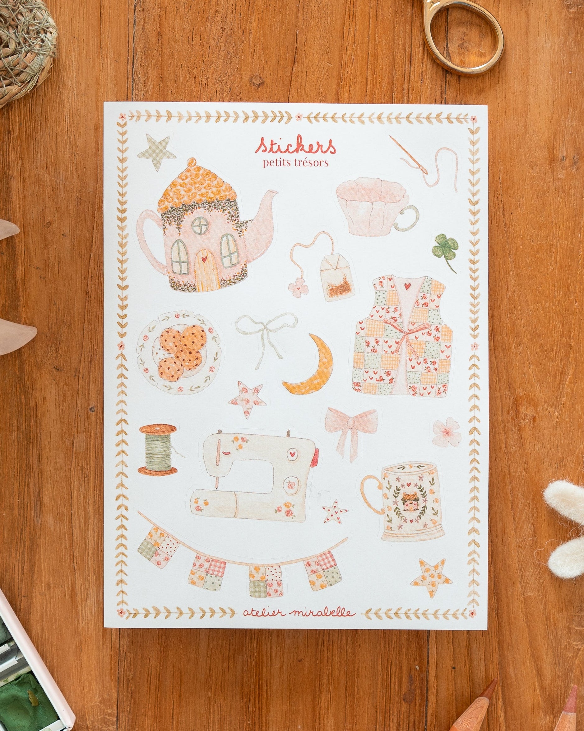 Planche de stickers - Après-midi au cottage