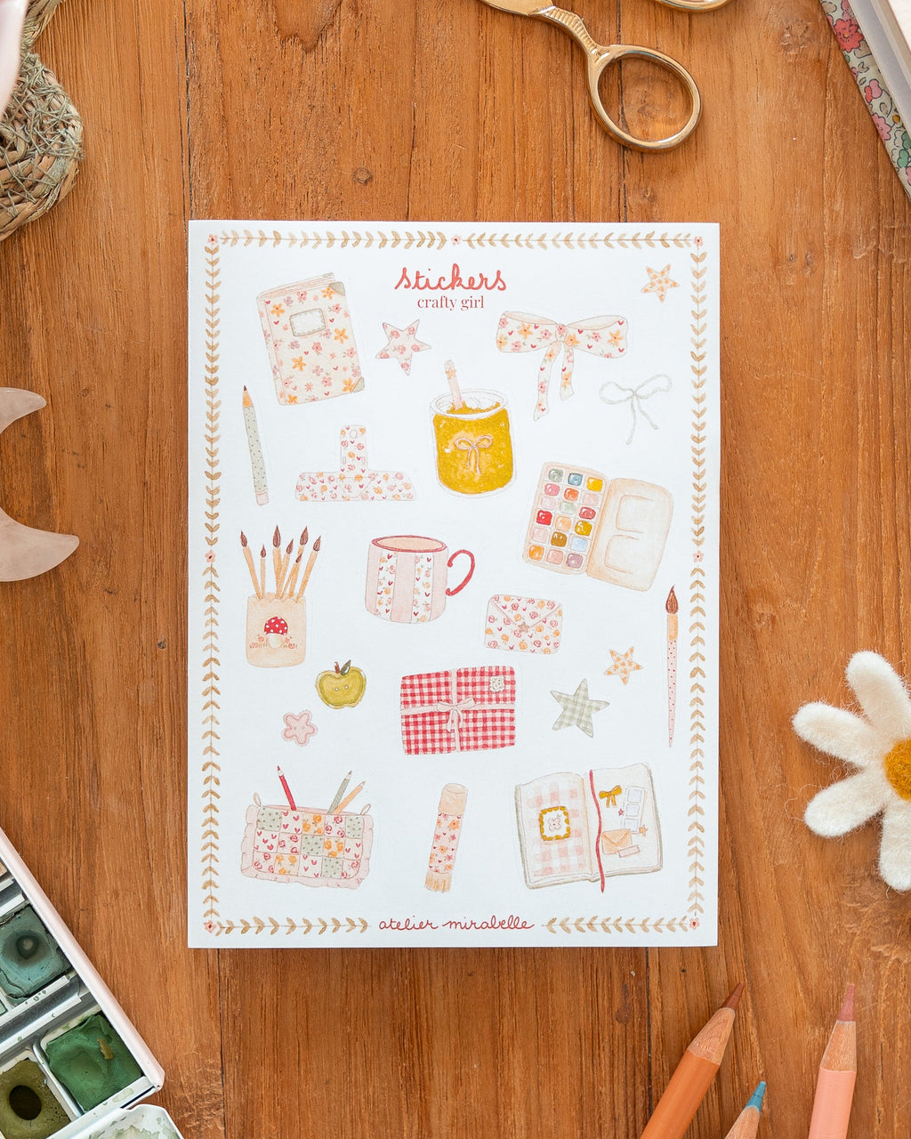 Planche de stickers - Crafty girl