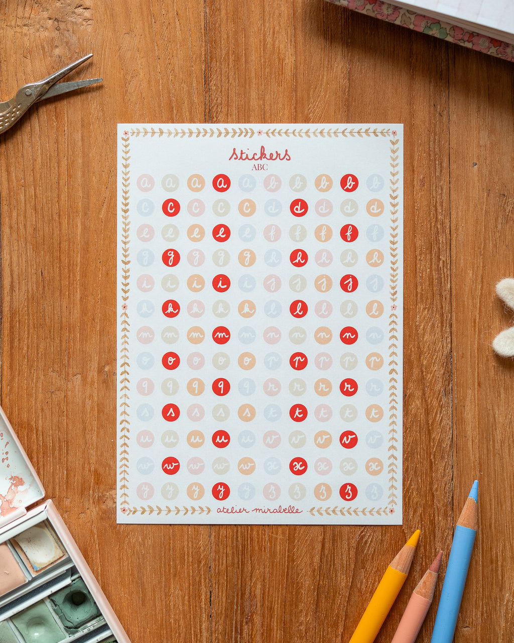 Planches de stickers - Lettres