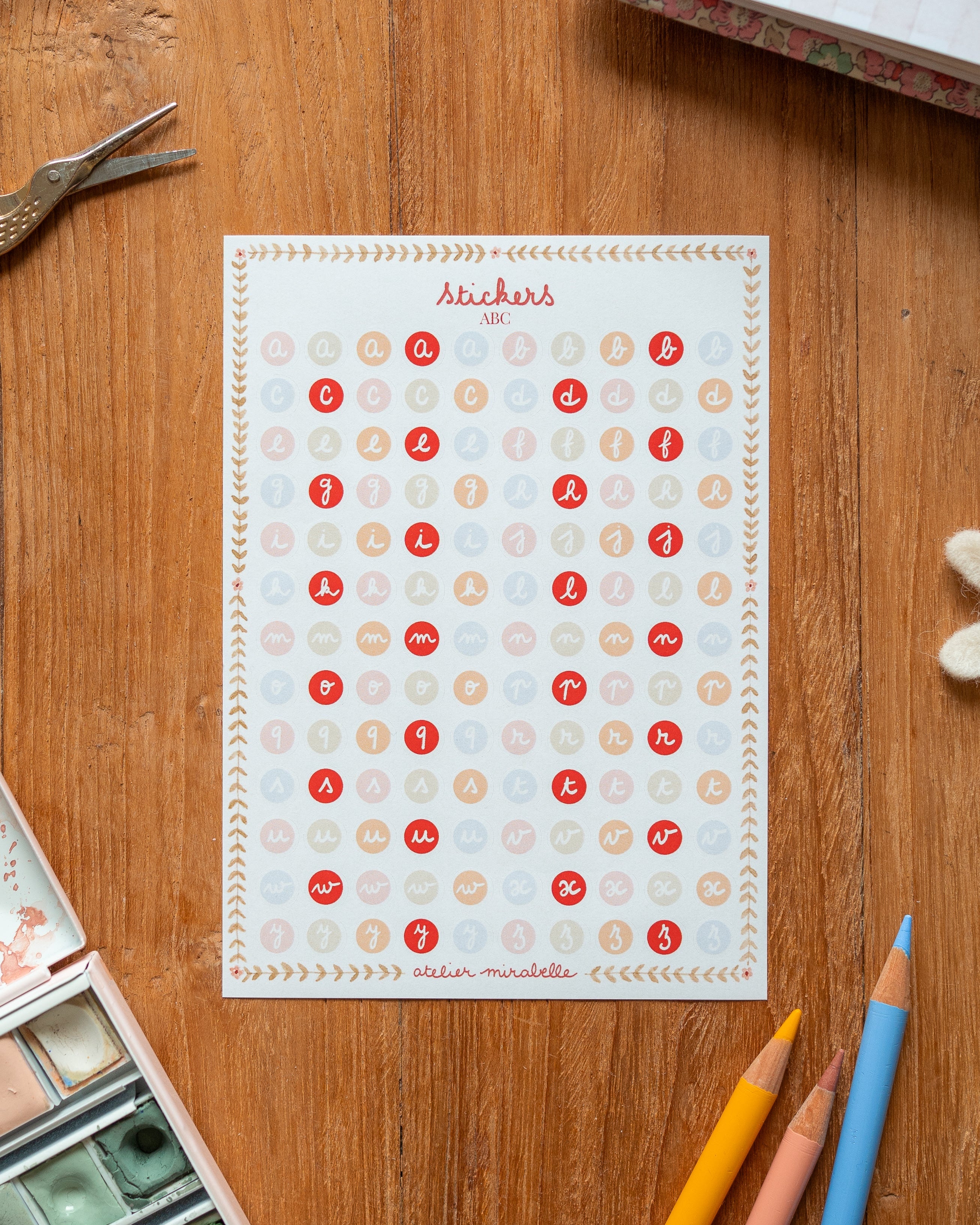 Planches de stickers - Lettres