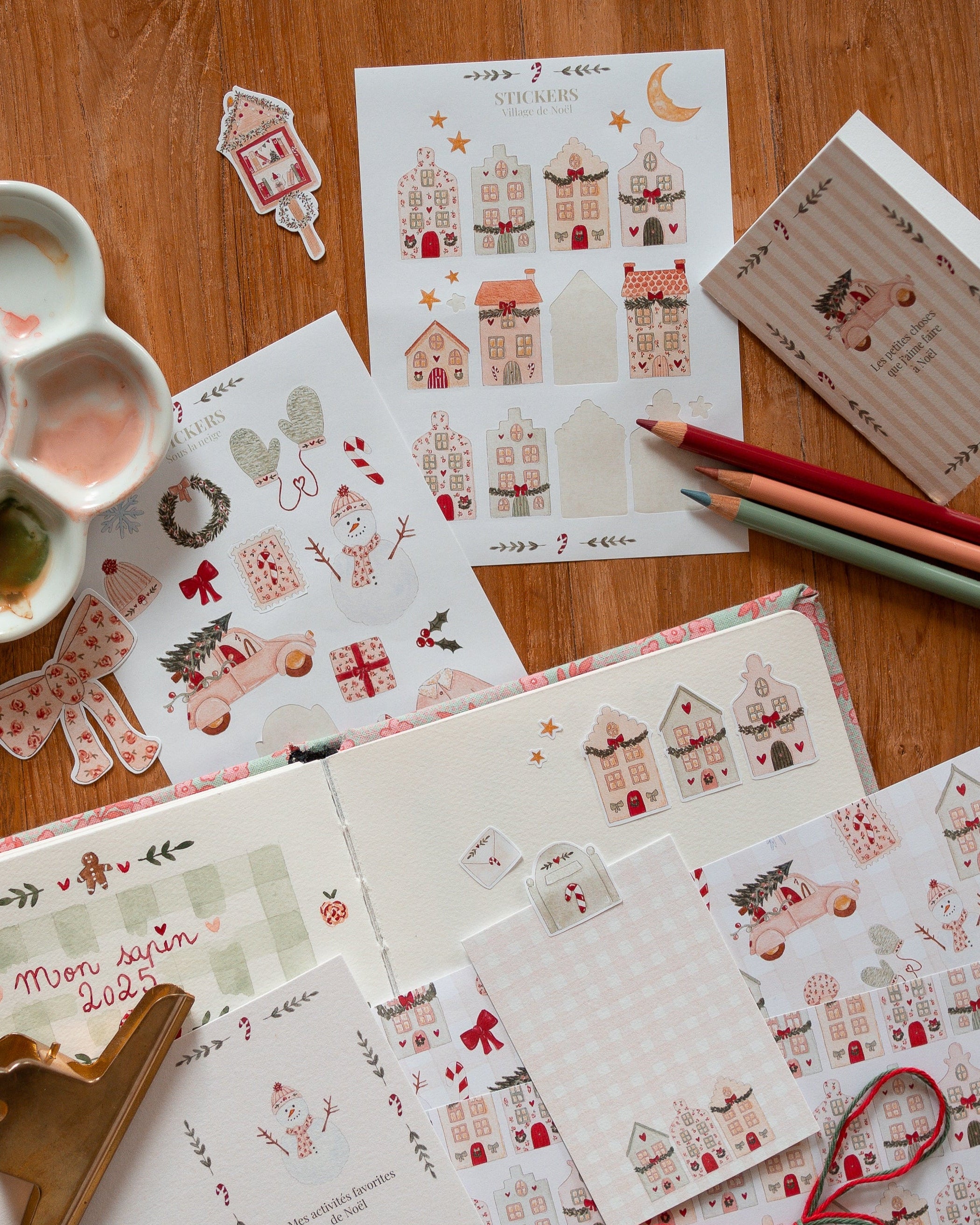 Kit de scrapbooking - Village de Noël