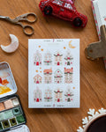 Planche de stickers - Village de Noël