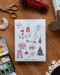 Planche de stickers - Décoration de Noël en pyjama