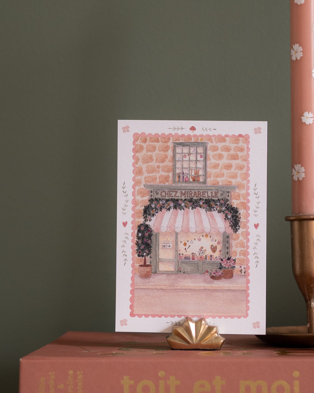Carte A6 Chez Mirabelle + enveloppe kraft