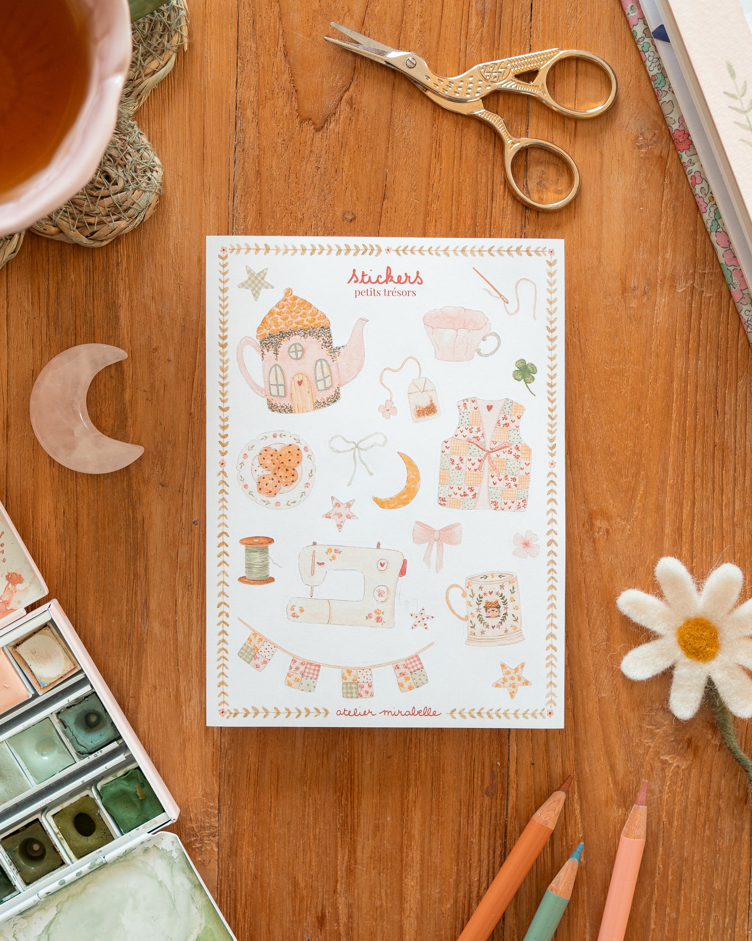Pack 8 planches de stickers - collection printemps / été