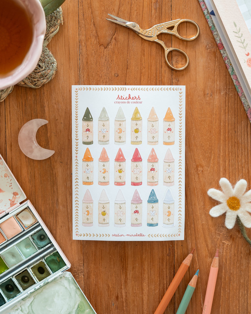 Pack 8 planches de stickers - collection printemps / été