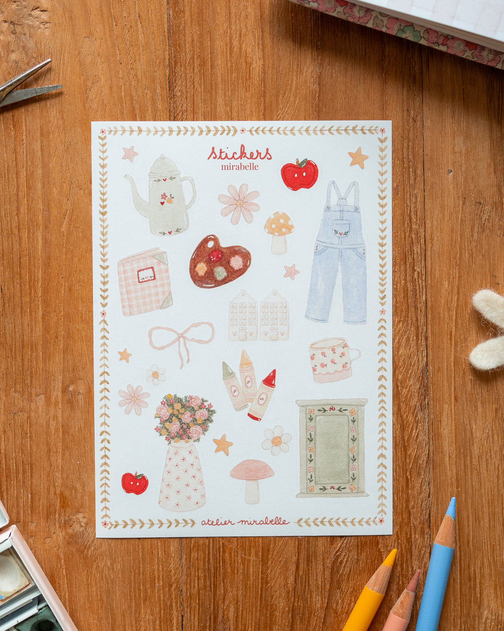 Pack 8 planches de stickers - collection printemps / été