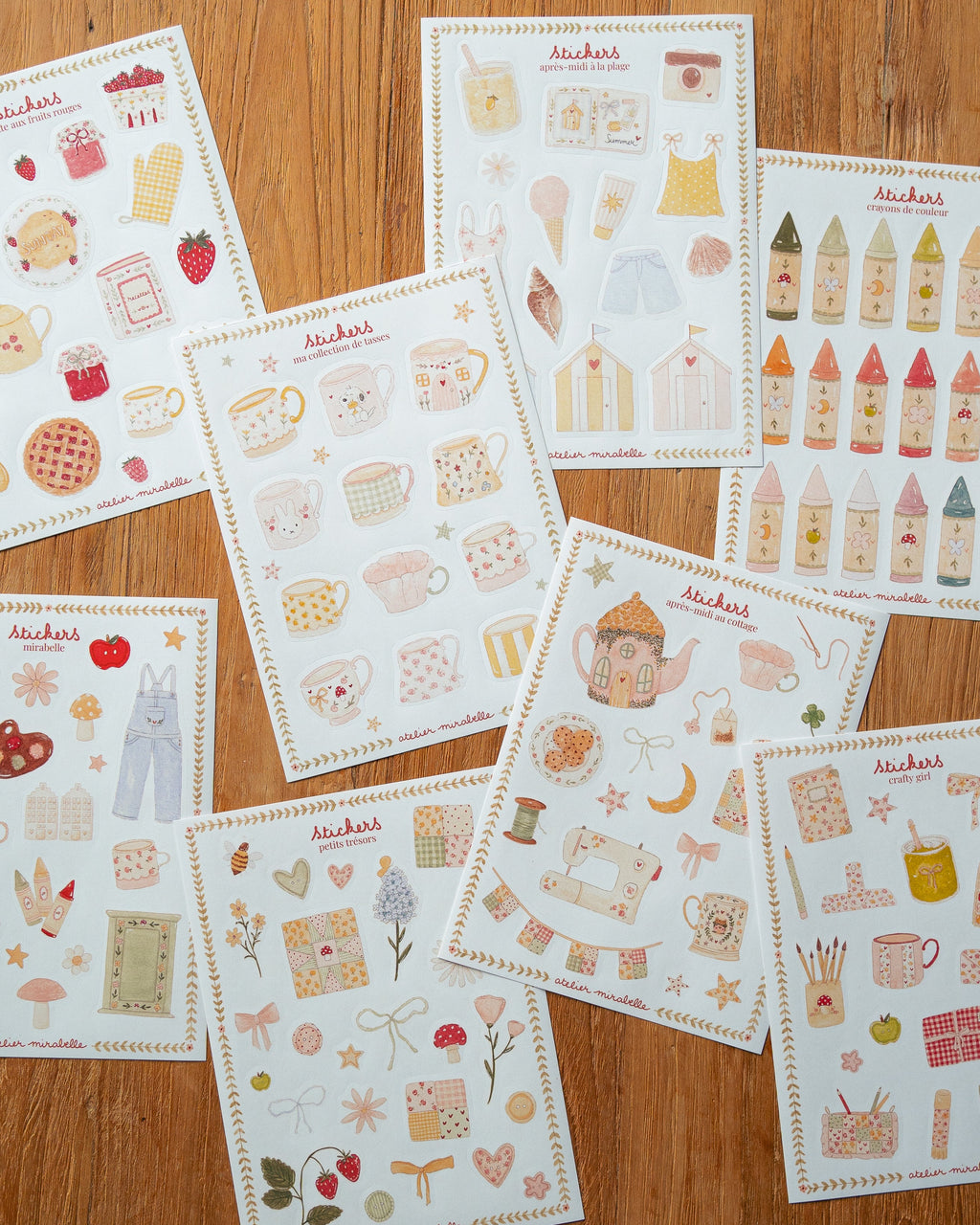 Pack 8 planches de stickers - collection printemps / été